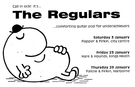 Flyer with picture of Mr Lazy and gigs venues including the Flapper